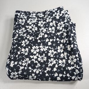 Banana Republic Pants Womens Size 10 Black White Sloan Floral Print Ankle Pant